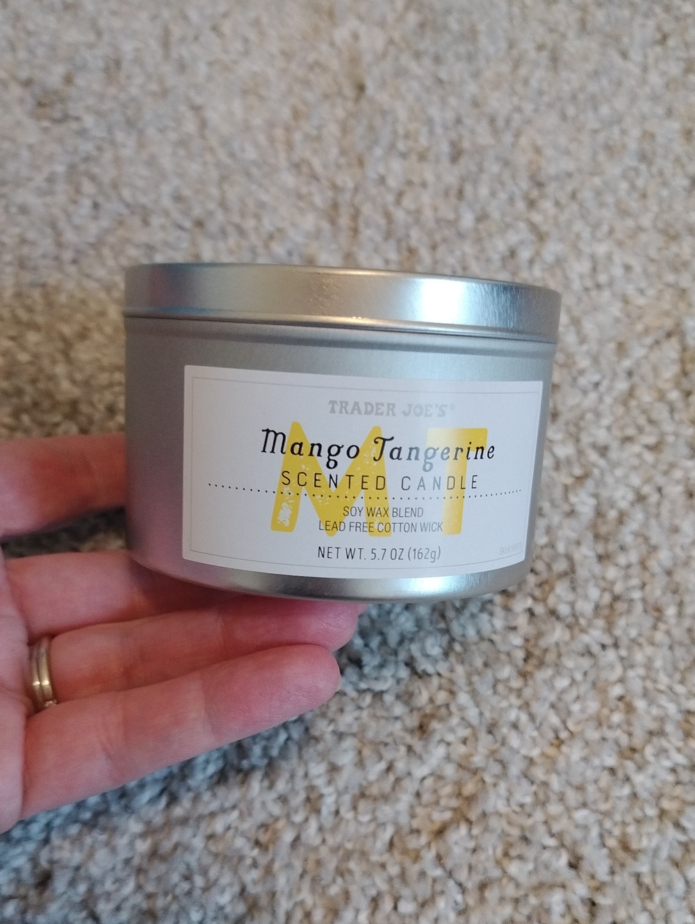 Trader Joe's Mango Tangerine Scented Candle - Silver Tin